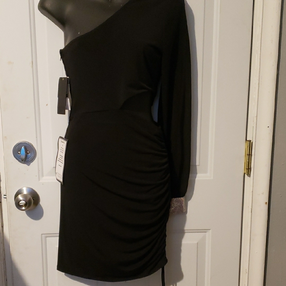 City Studio Black Dolman Sleeve Cocktail Dress